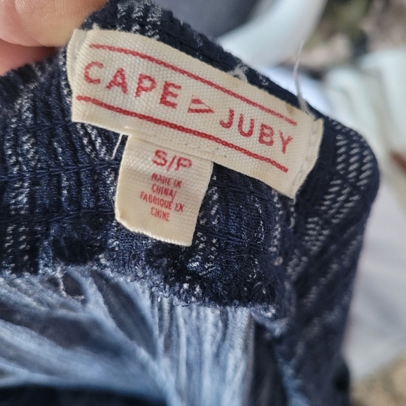 Cape Juby Blue and White Striped Off Shoulder Top S - Picture 7 of 7